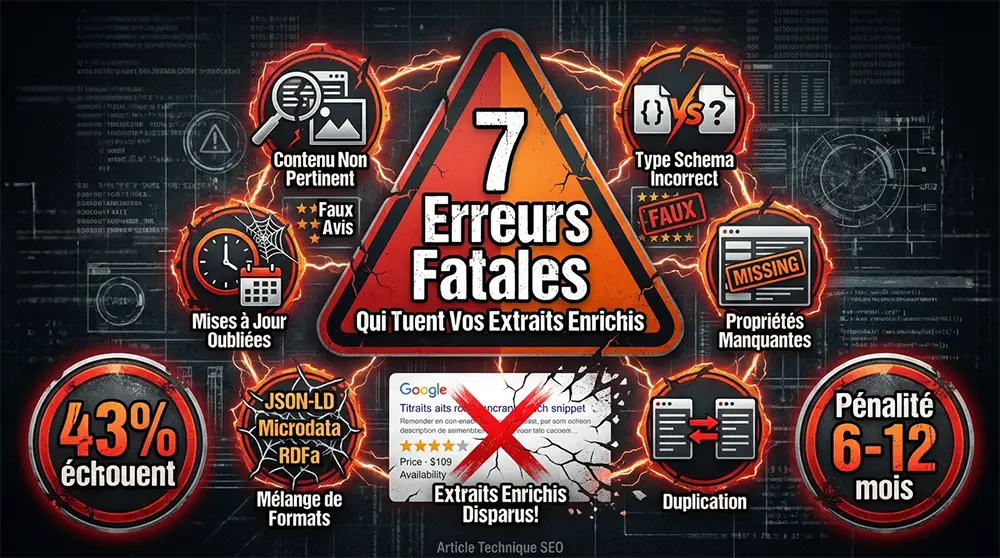 Guide des 7 erreurs fatales qui détruisent vos rich snippets : pénalités Google, faux avis et solutions en 2026