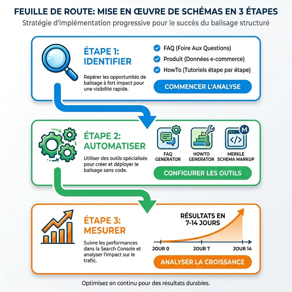 Infographie roadmap : 3 étapes pour implémenter efficacement vos schemas Schema.org en 2026
