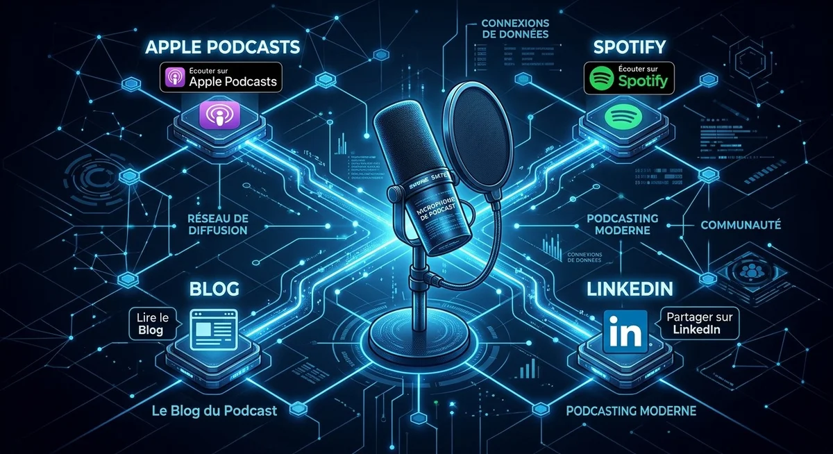 Réseau de liens entrants générés par un podcast pour améliorer le référencement d'un site web