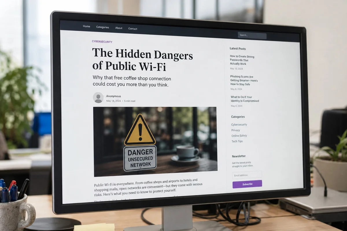 Article de blog sans auteur identifié illustrant une erreur E-E-A-T fréquente